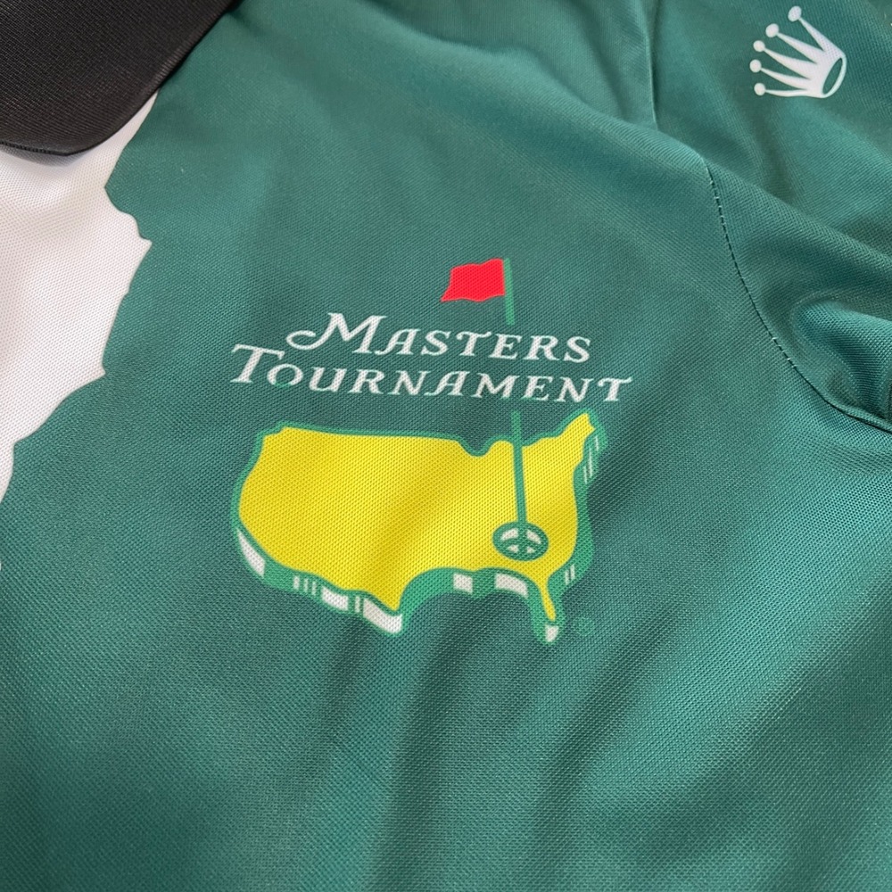 Mens Masters Tournament Golf Polo Shirt Green White XL‎ Rolex Callaway - Picture 5 of 8